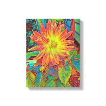 Impresión de lienzo estirado de medios mixtos