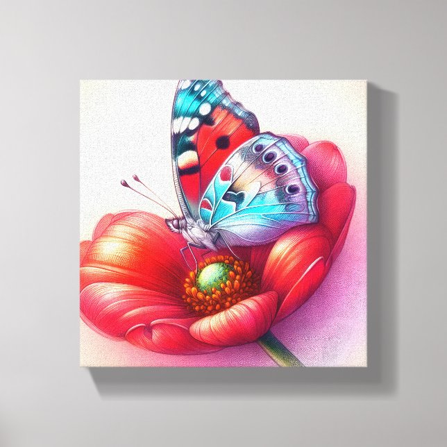 Impresión de lienzo estirado de Mi mariposa modern (Anverso)