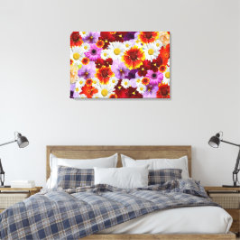 Impresión de lienzo estirado de mosaico de flores