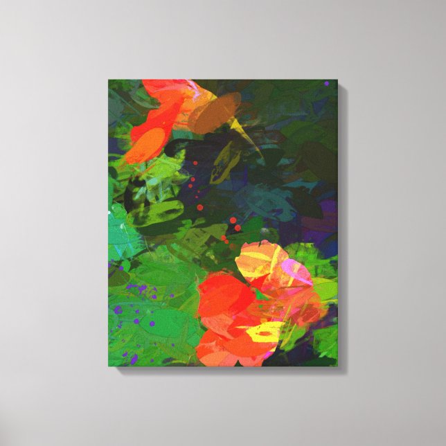 Impresión de lienzo estirado de Nasturtiums (Anverso)