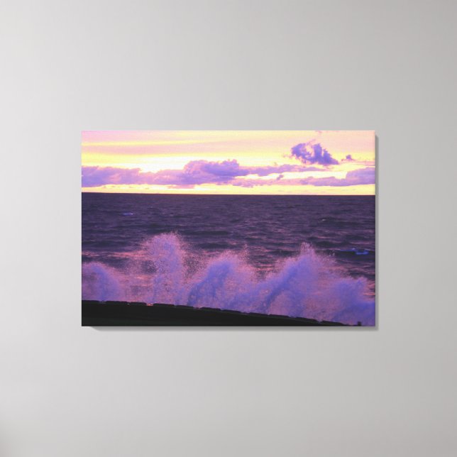Impresión de lienzo estirado de ondas de sol (Anverso)