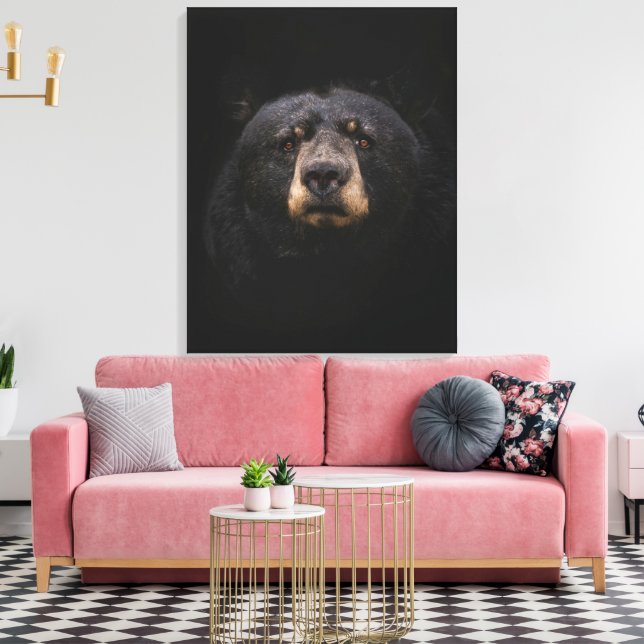 Impresión de lienzo estirado de oso negro (Insitu (Sala de estar))