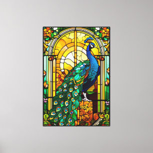 Impresión de lienzo estirado de pavo real
