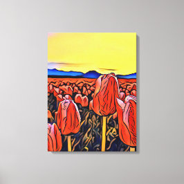 Impresión de lienzo estirado de pinturas de tulipa