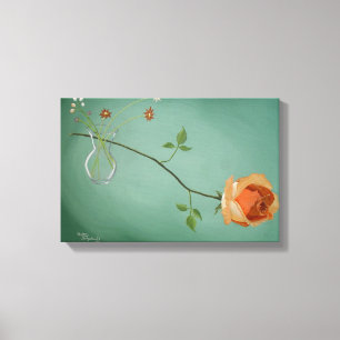 Impresión de lienzo estirado de rosa de color