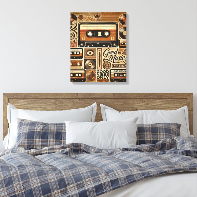Impresión de lienzo estirado - Diseño de cassette  (Insitu(Dormitorio))