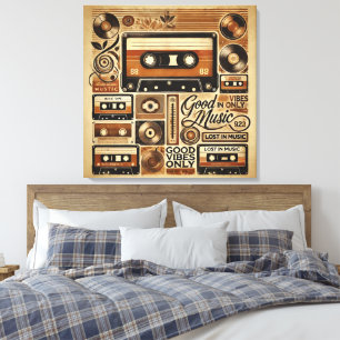 Impresión de lienzo estirado - Diseño de cassette 