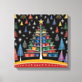 Impresión de lienzo estirado en árbol de navidad