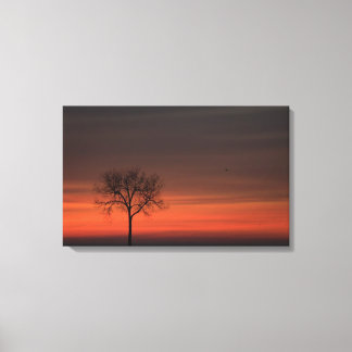 Impresión de lienzo estirado en árbol de silueta