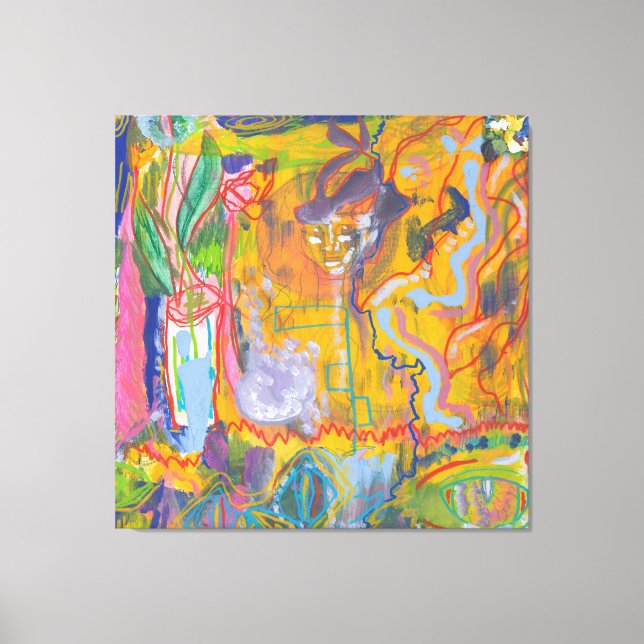 Impresión de lienzo estirado en arcoiris rosa de L (Anverso)