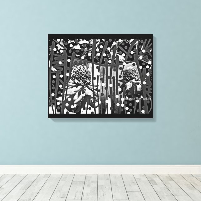 Impresión de lienzo estirado en blanco y negro (Insitu (piso de madera))