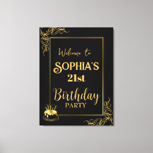 Impresión de lienzo estirado en color negro y oro