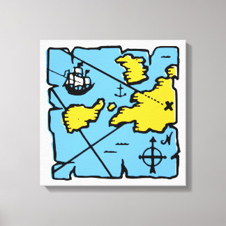 Impresión de lienzo estirado en mapa pirata vintag