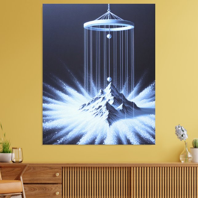 Impresión de lienzo estirado en péndulo blanco y n (Insitu (Sala de estar))