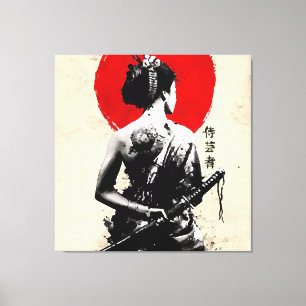 Impresión de lienzo estirado en samurai japonés