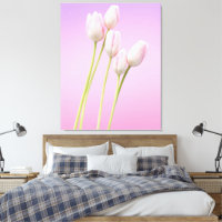 Impresión de lienzo estirado en tulipanes rosados