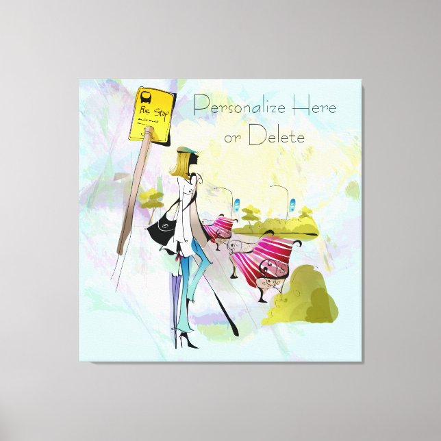 Impresión de lienzo estirado para parada de bus Ch (Anverso)