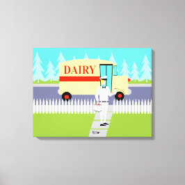 Impresión de lienzo estirado retro de pueblo peque