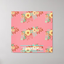 Impresión de lienzo estirado rosa floral boho mode