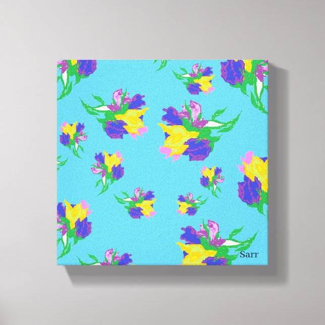 Impresión de lienzo estirado : Tulipanes en flor (Anverso)