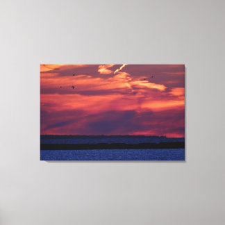 Impresión de lienzo estirado Vivid Lake Sunset