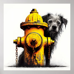 Impresión de lienzo falso de modestia de perro