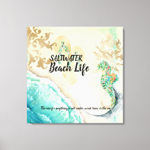 Impresión de lienzo Faux Canvas de Saltwater Beach