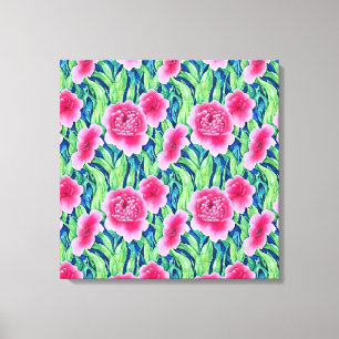 Impresión de lienzo floral acuarela