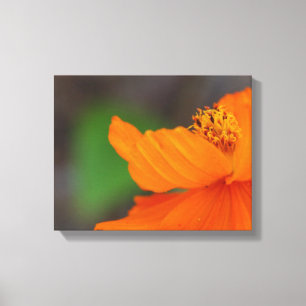 Impresión de lienzo floral naranja