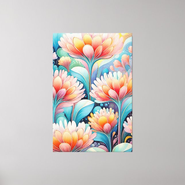 Impresión de lienzo Floral Pastel (Anverso)