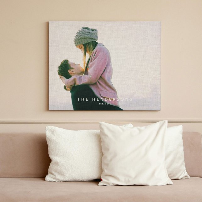 Impresión de lienzo fotográfico de Personalizado m (Modern Custom Family Photo Canvas Print)