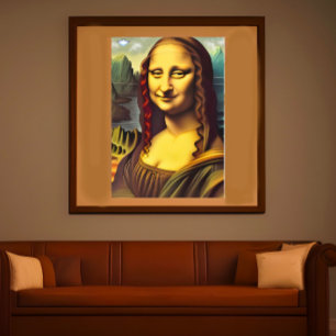 Impresión de lienzo galáctico Ufo Mona Lisa