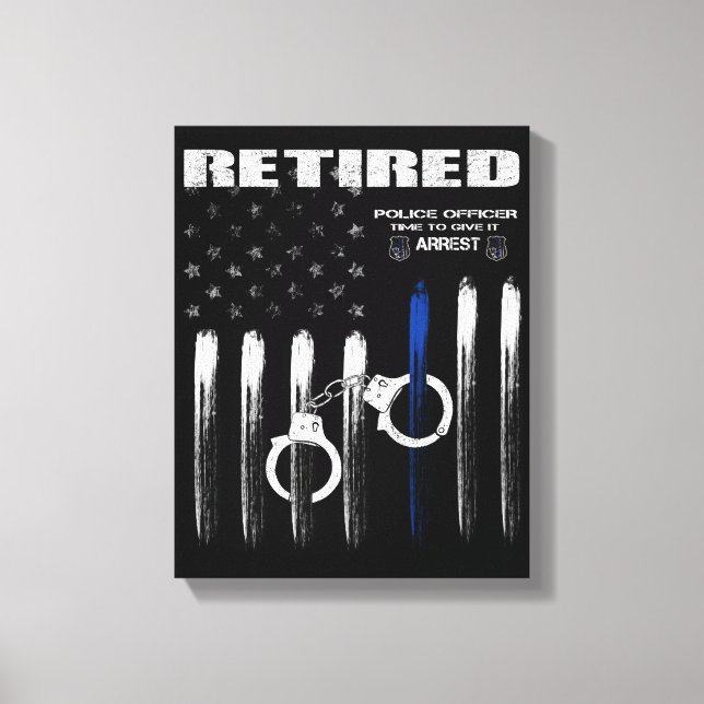 Impresión de lienzo grueso de línea delgada azul (Anverso)