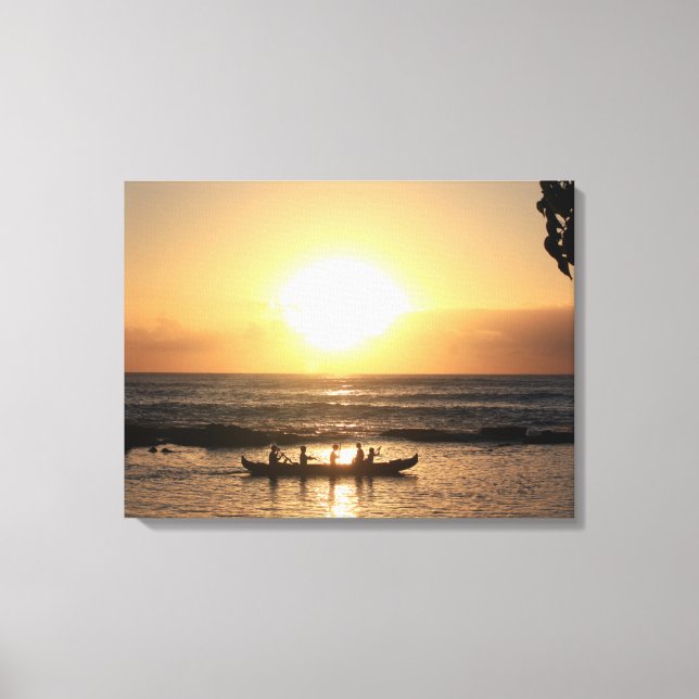 Impresión de lienzo Hawaii Sunset 3 Piece (Anverso)