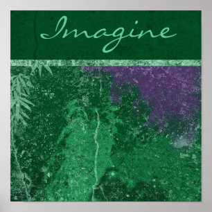 Impresión de lienzo "Imagine" verde tóxico de Avat