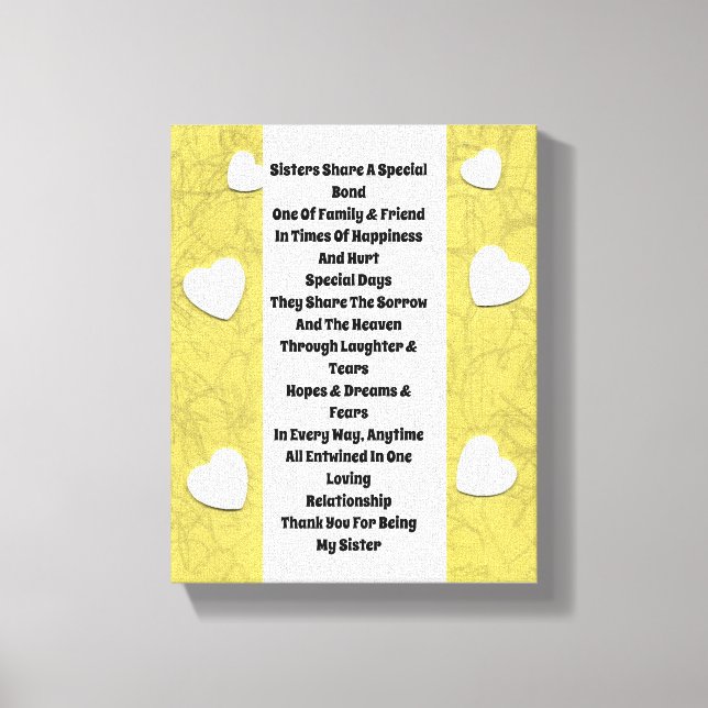 Impresión de lienzo Inspirador de hermanas (Anverso)