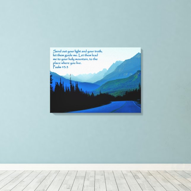 Impresión de lienzo Inspirador Psalms 43:3 (Insitu (piso de madera))