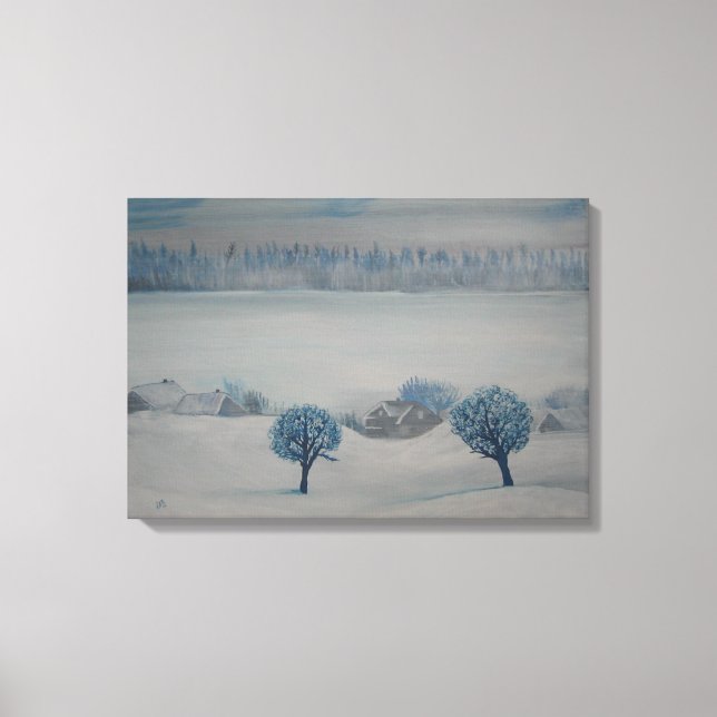 Impresión de lienzo invernal Opus 2 en Suiza (Anverso)