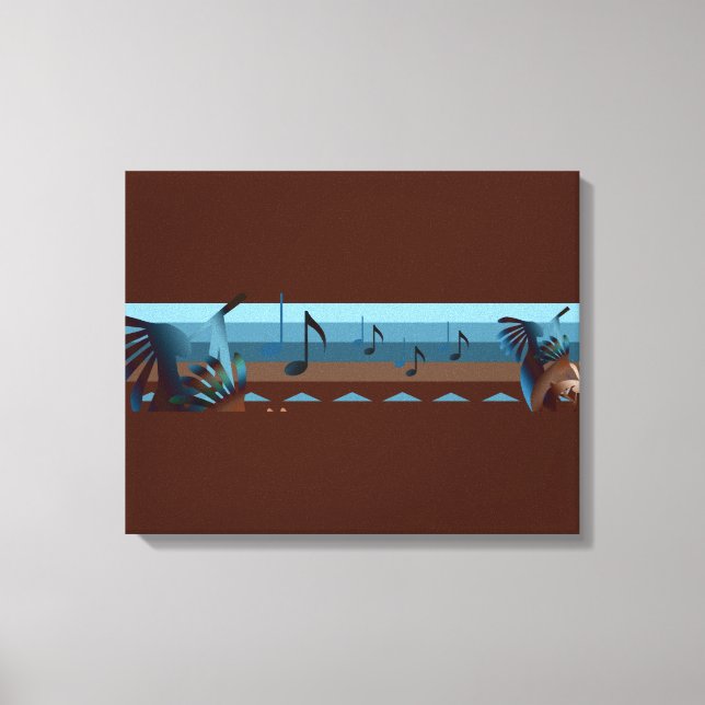 Impresión de lienzo Kokopelli 50x10 del suroeste (Anverso)