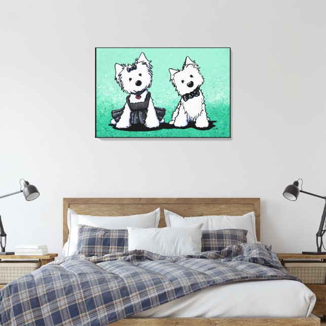 Impresión de lienzo LBD KiniArt Westie Terrier (Insitu(Dormitorio))