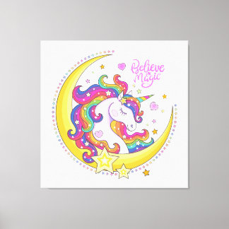 Impresión de lienzo mágico de Unicorn
