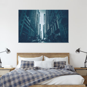 Impresión de lienzo - Monocromo azul Metropolis
