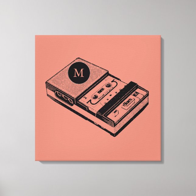 Impresión de lienzo monograma de grabadora de cint (Anverso)