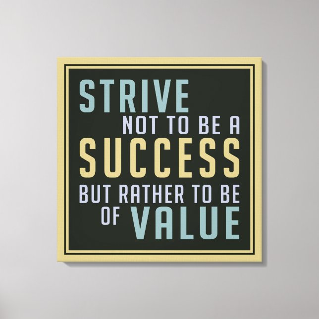 Impresión de lienzo motivacional de éxito y valor (Anverso)