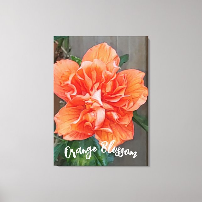 Impresión de lienzo Naranja con flores (Anverso)