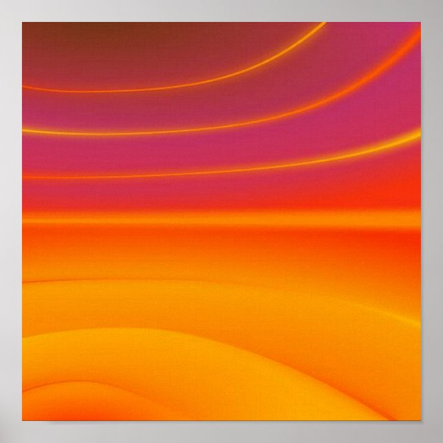 impresión de lienzo naranja de ondas abstractas (Frente)