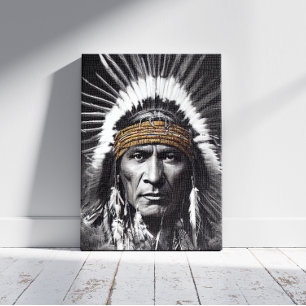Impresión de lienzo nativo americano iroquois