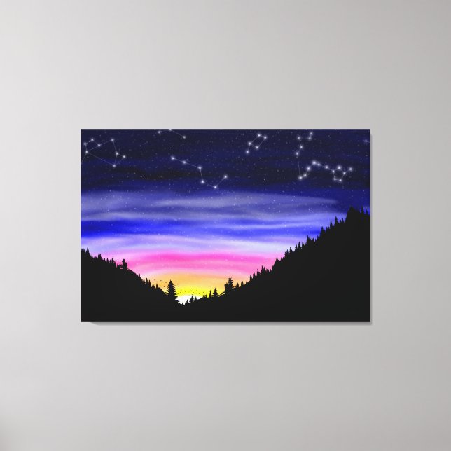 Impresión de lienzo nocturno de diamantes (Anverso)