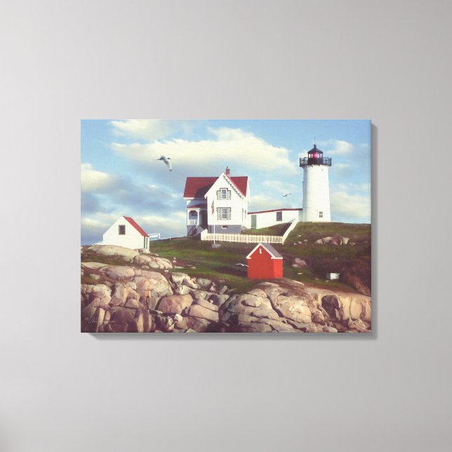 Impresión de lienzo "Nubble Light" de Alan Giana (Anverso)