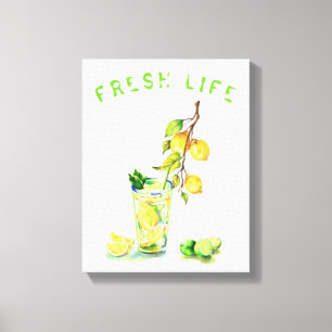 Impresión de lienzo para beber jugo de limón